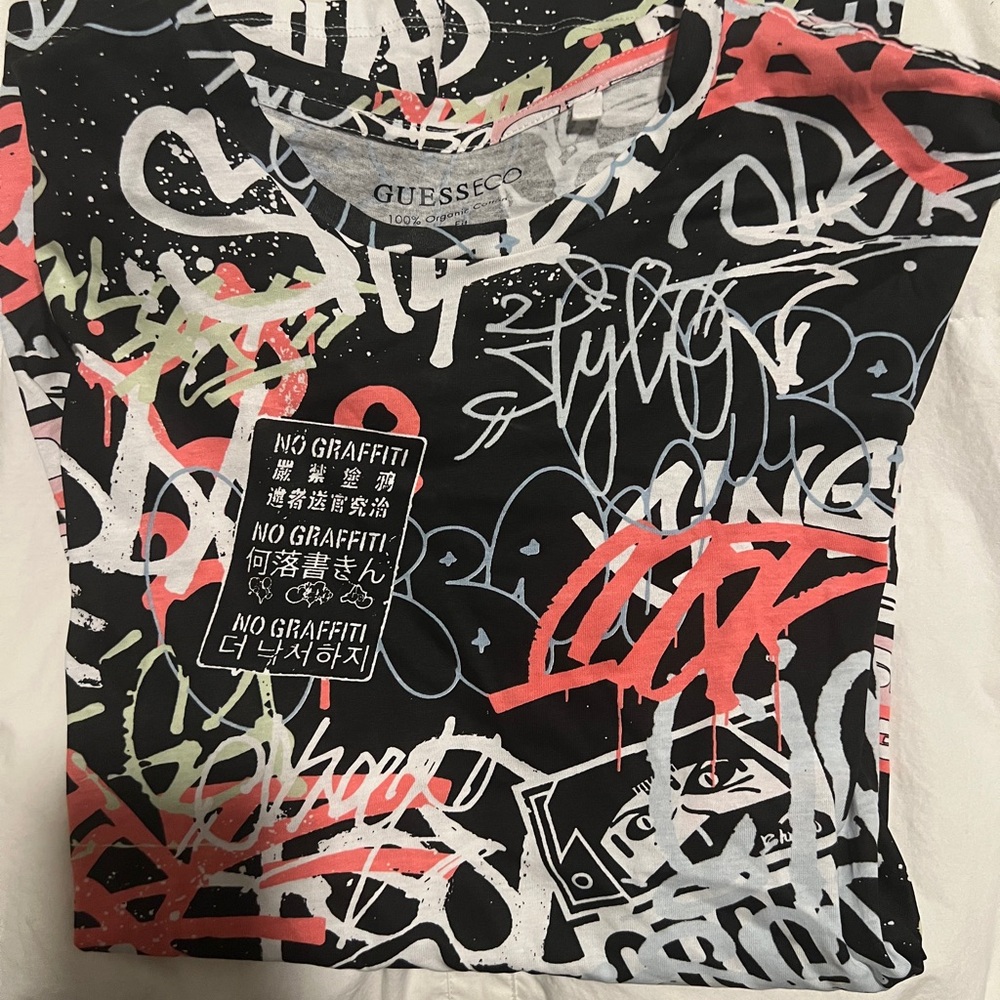 Guess Graffiti Print T-Shirt